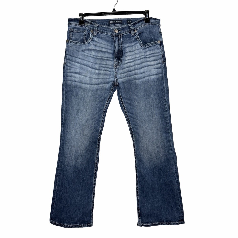 BKE Tyler Bootcut Jeans Mens 36x30 Medium Wash Stretch Denim CoolMax Western